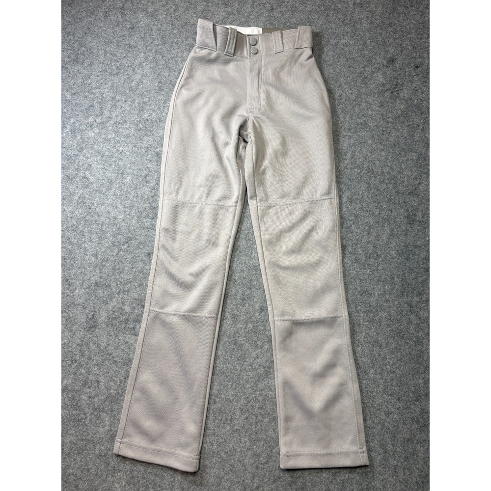Easton Pro+ Baseball Pants Youth XS Gray Stretch Double Reinforced Knee Mid Rise